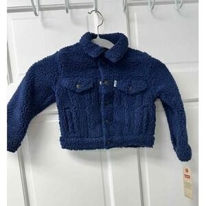 Kids Levi Strauss Sherpa Lined Denim Jacket Blue Size 2T